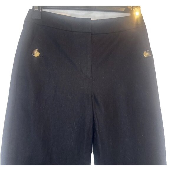 J Crew Womens Black Linen Blend Ankle Straight Leg Pants Sz 00 NEW - Picture 2 of 11